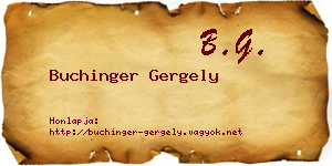 Buchinger Gergely névjegykártya
